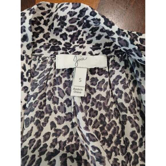 Joie Estero 100% Silk Tank Caviar Animal Print Tie Neck Size Small Top - Picture 9 of 12